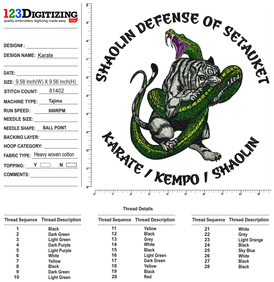 123Digitizing sample work sheet