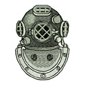Diver logo | Embroidery Digitizing